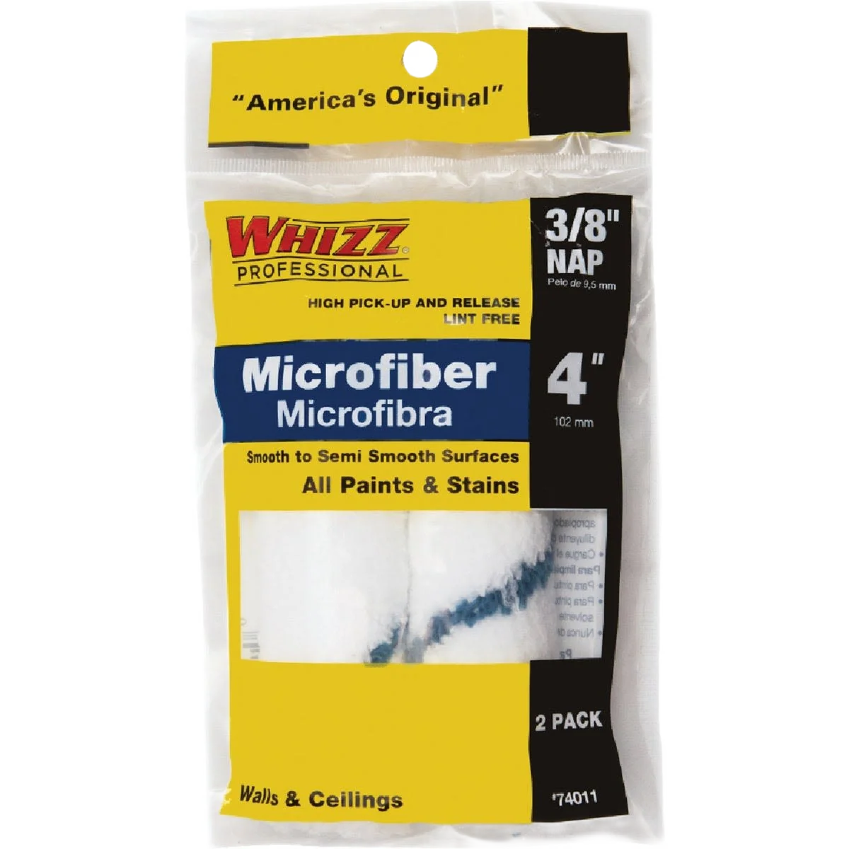 Fine Whizz Xtra Sorb Microfiber Roller Cover 4 x 3 8 in. 2-Pack Refined