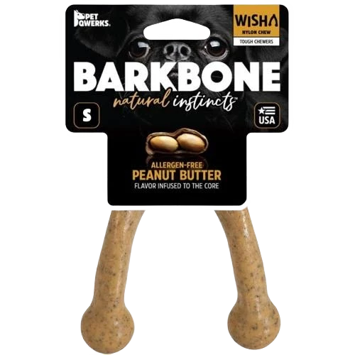 Relaxed Pet Qwerks Small Peanut Butter Barkbone Wishbone Top-Quality