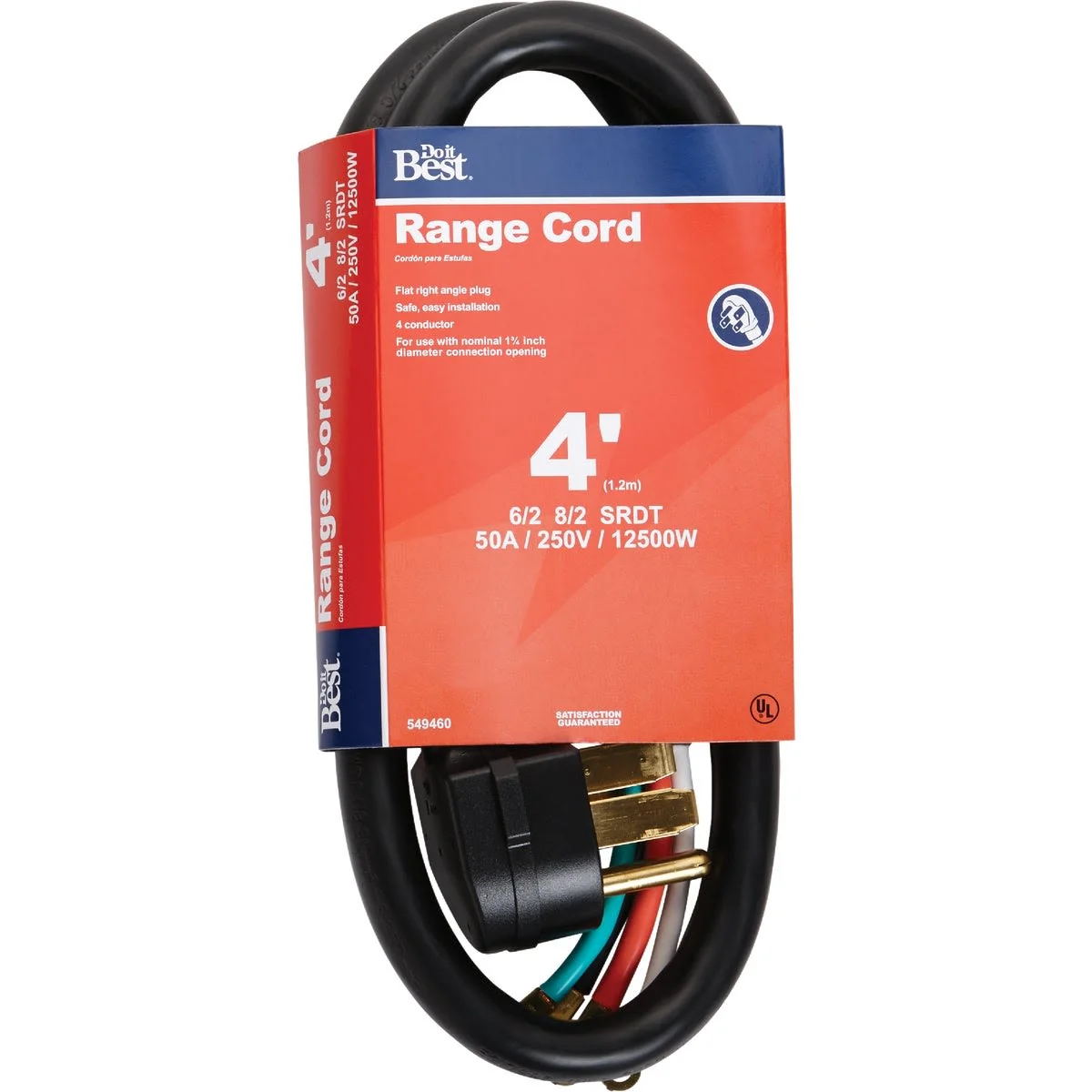 Premium Material Southwire 6 2 8 2 Gauge 4 Ft. 4-Conductor Range Cord Eco-Friendly