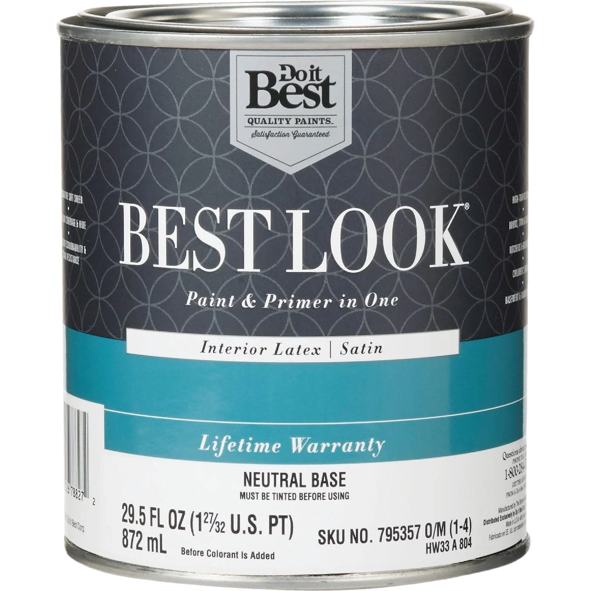 Pure Look Neutral Base Interior Latex Satin Paint Primer In One 1 Quart Elite