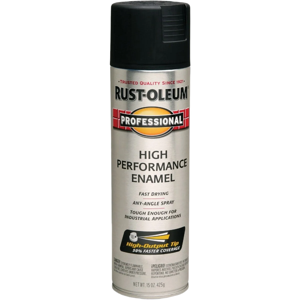Refined Rust-Oleum Professional Black Fast Dry High Performance Enamel Spray Paint 15 oz. Versatile