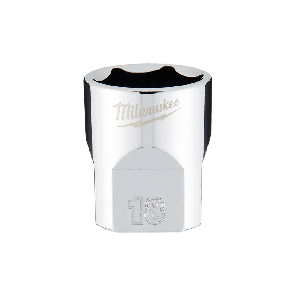 Sustainable Milwaukee 3 8 Drive 18-mm 6-Point Socket w FOUR FLAT™ Sides Original Design
