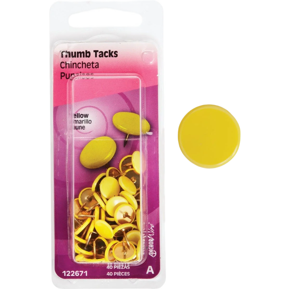 Smooth Hillman White 23 64 x 15 64 Thumb Tack 40-Count Proven