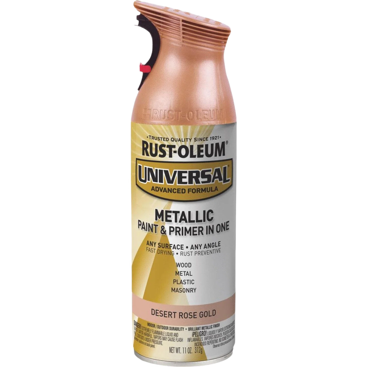 Authentic Rust-Oleum Universal Metallic Desert Rose Gold Spray Paint 11 oz. Traditional