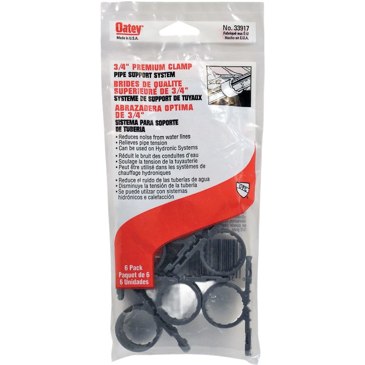 Optimized Oatey 3 4 In. Plastic Nail-On Pipe Clamps 6-Pack Smooth