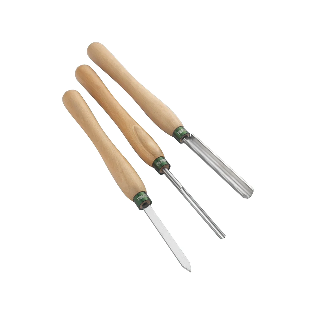 Premium Material Record Power 3 Piece Spindle Turning Set Versatile