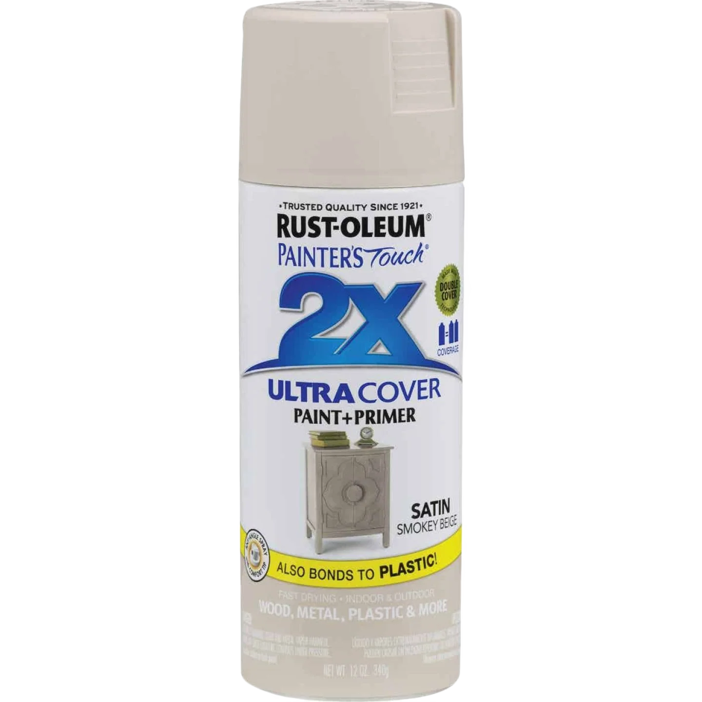 Practical Rust-Oleum Painters’ Touch 2X Smokey Beige Spray Paint Primer 12 oz. Convenient