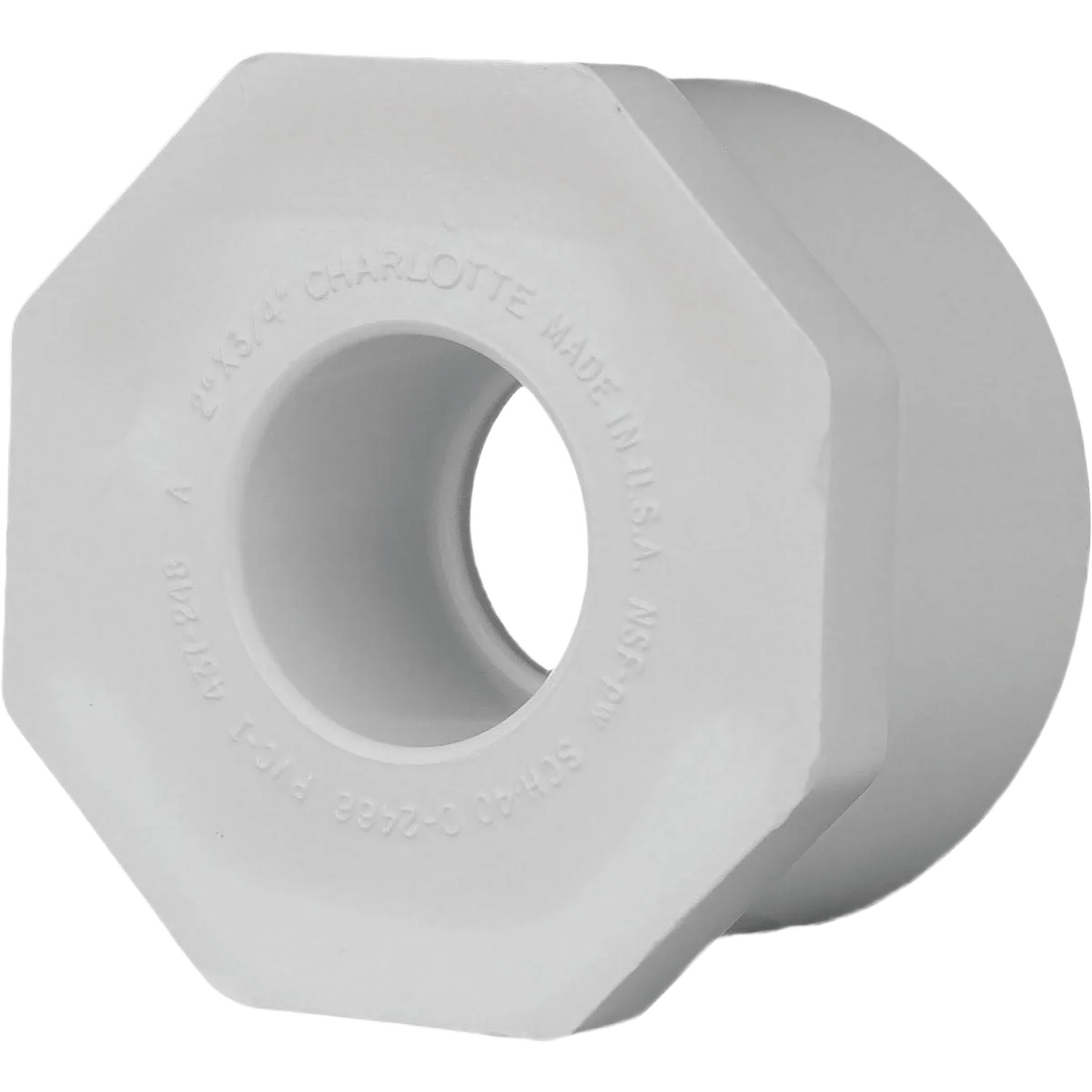 Organic Charlotte Pipe 2 SPG x 3 4 Slip PVC Bushing Breathable