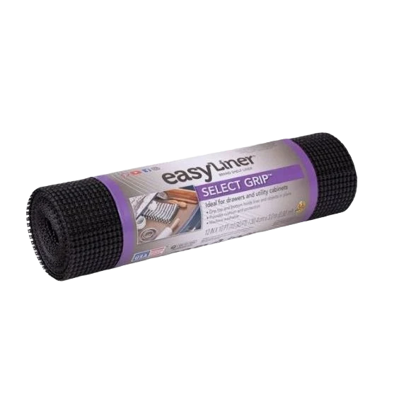 Soft Duck Brand EasyLiner Select Grip Black Shelf Liner 12 in. x 10 ft. Consistent