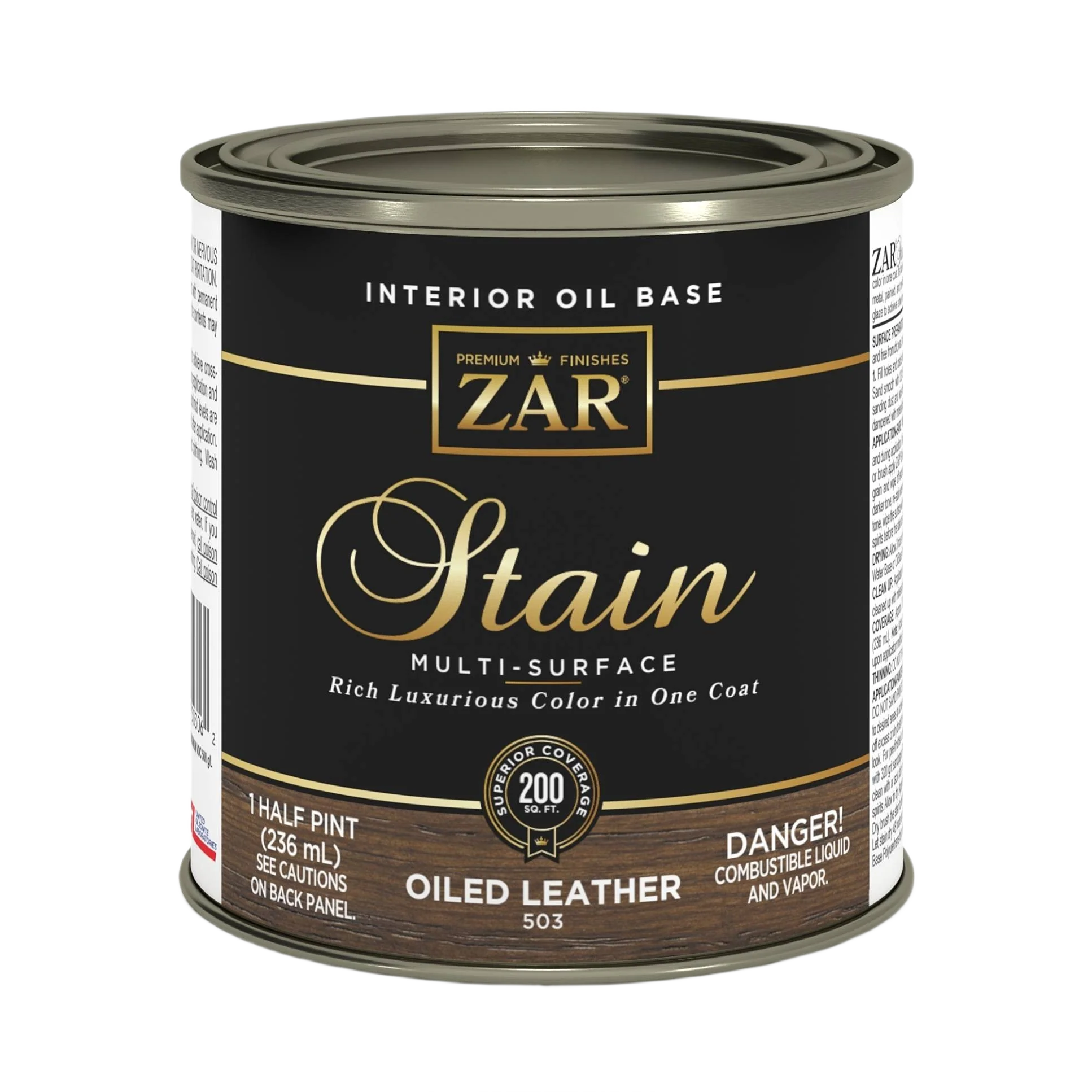 Powerful ZAR® Interior Oil Base Oiled Leather Wood Stain 1 2 Pint Environmentally Friendly