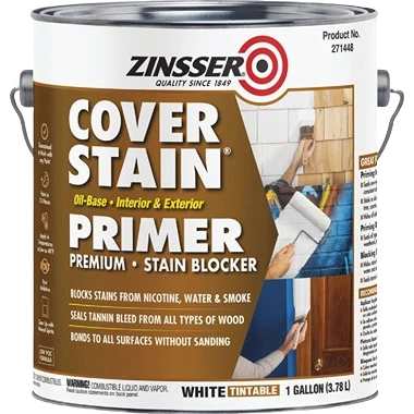 First-Class Rust-Oleum Zinsser Flat White Cover Stain Interior Exterior Primer 1 gallon Specialty