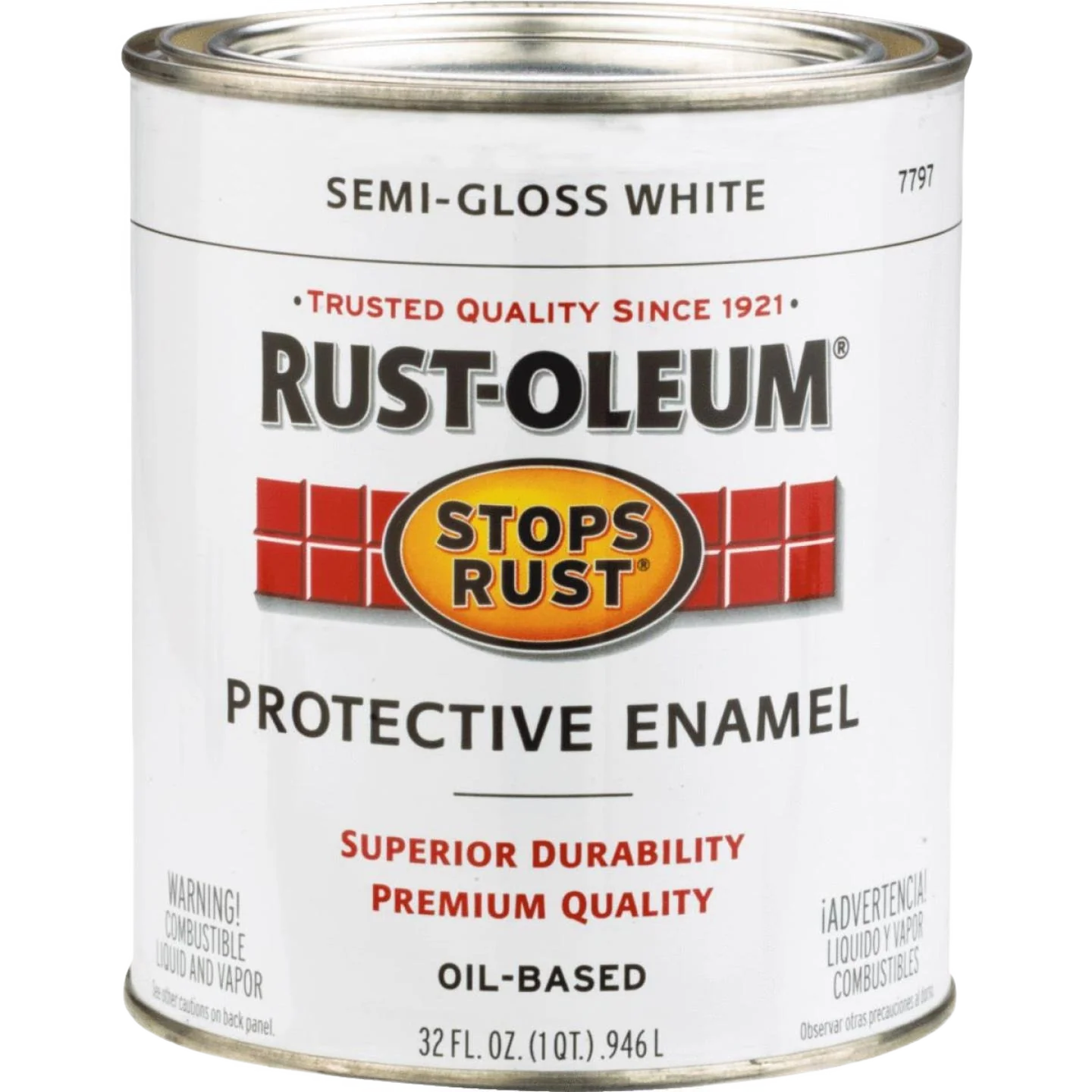 Original Design Rust-Oleum Stops Rust White Semi-Gloss Paint 1 Quart Smart