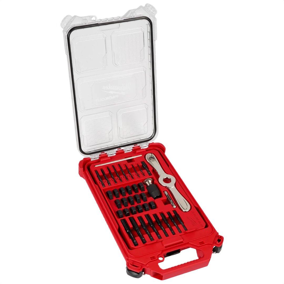 Top-Quality Milwaukee 38PC SAE Tap Die PACKOUT™ Set w Hex-LOK Handle First-Class