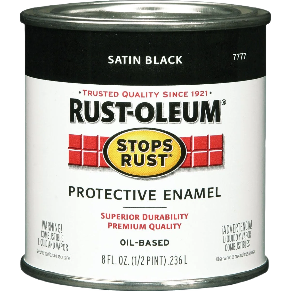 Professional Rust-Oleum Stops Rust Satin Black Protective Enamel Brush-On Paint 1 2 Pint Premium Material