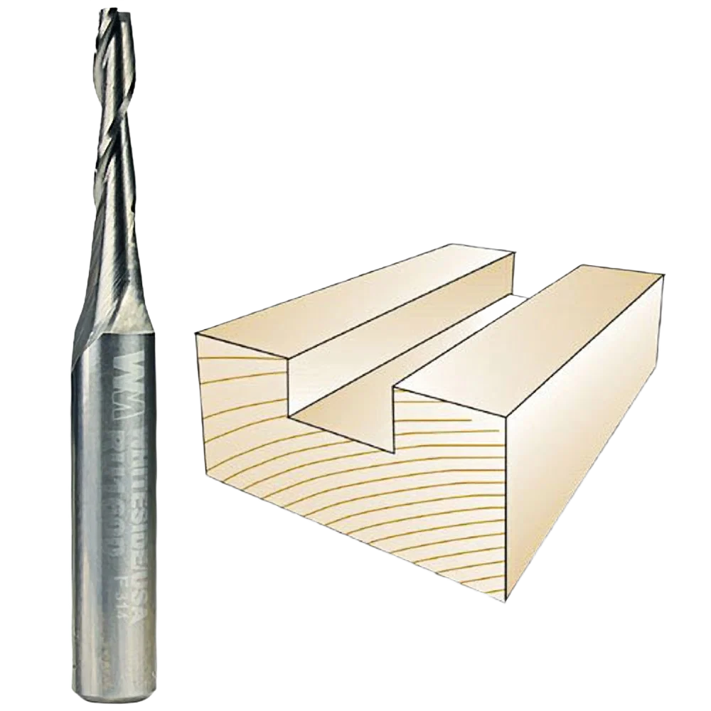 Expertly Made Whiteside Spiral Upcut Bit 1 4 in. SH x 1 8 in. CD x 1 2 in. CL Modern