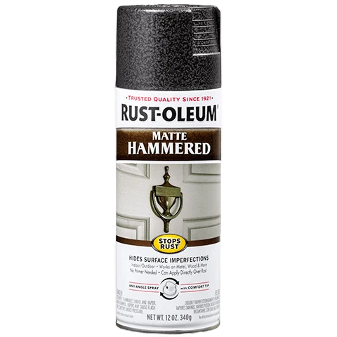 Modern Rust-Oleum Matt Black Hammered Spray Paint 12 oz. Clean