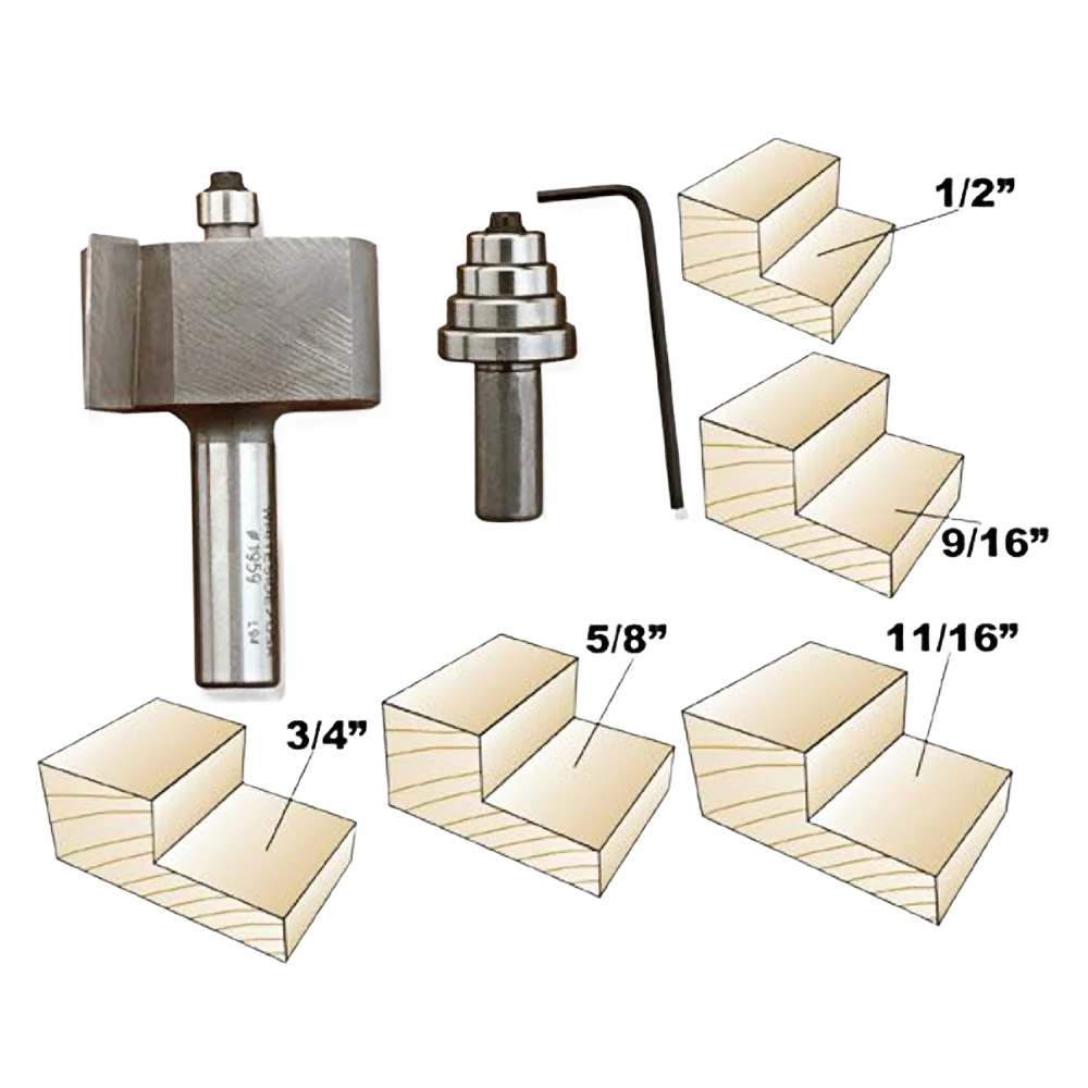 Easy-to-Use Whiteside Deep Multi-Rabbet Bit Set 1 2 in. SH x 1 in. CL x 1-7 8 in. LD Consistent