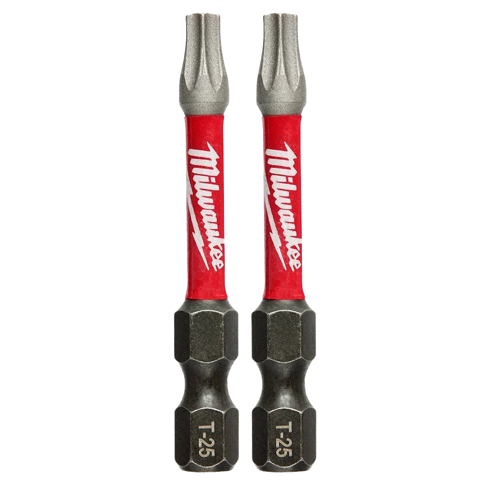Green Milwaukee SHOCKWAVE™ Impact Duty™ 2 T25 TORX Bits 2-Pack Contemporary