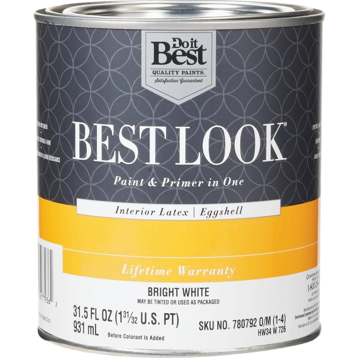 Reusable Look Bright White Interior Latex Eggshell Paint Primer In One 1 Quart Convenient