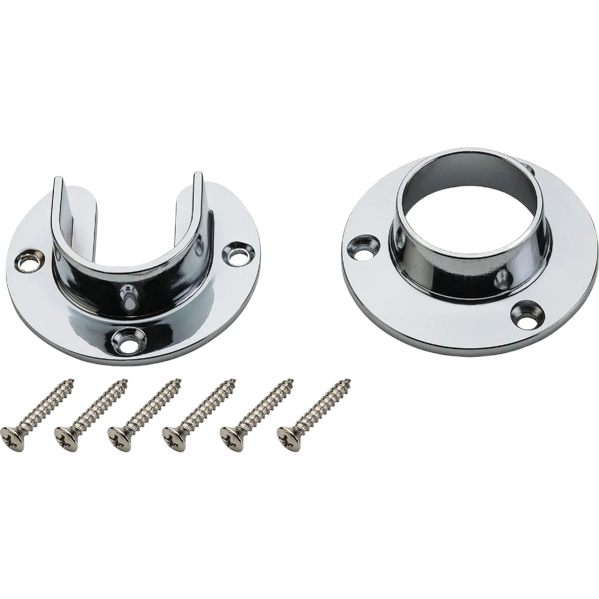 Fine Stanley Home Designs 1-5 16 Zinc Closet Rod Socket Chrome 2-Pack Flexible