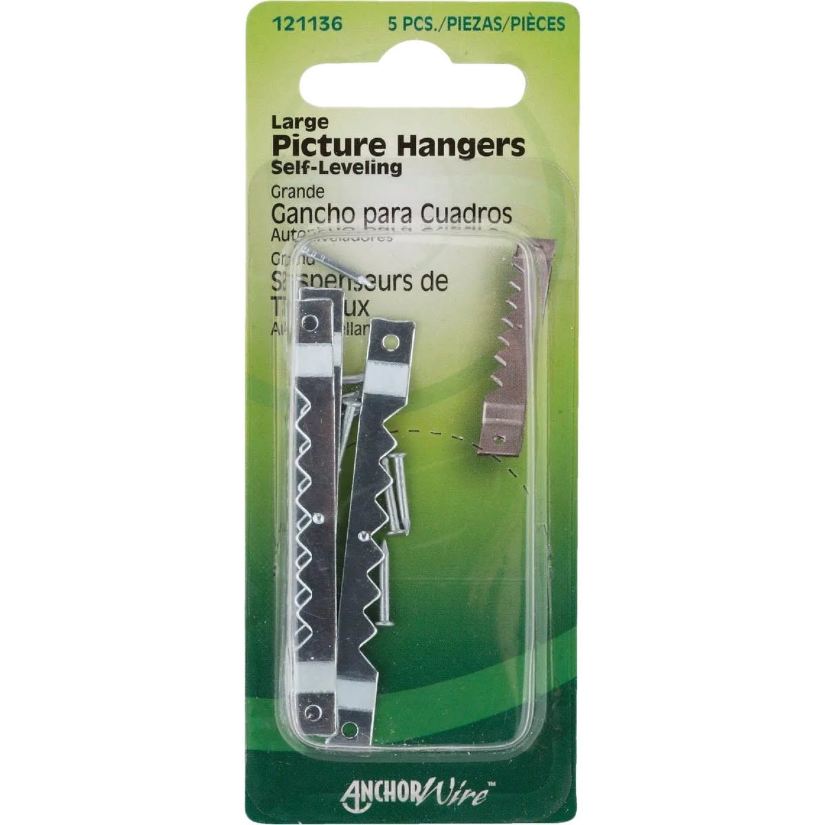 Versatile Hillman Large Self-Leveling Sawtooth Hangers 5-Pack Relaxed
