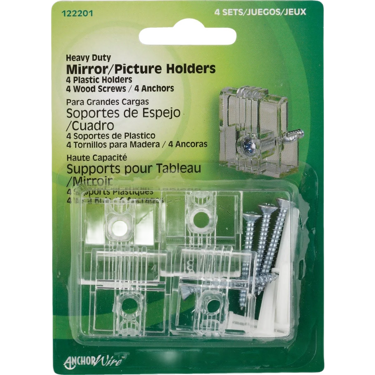 Original Hillman Heavy-Duty Mirror Holders 4-Count Specialty