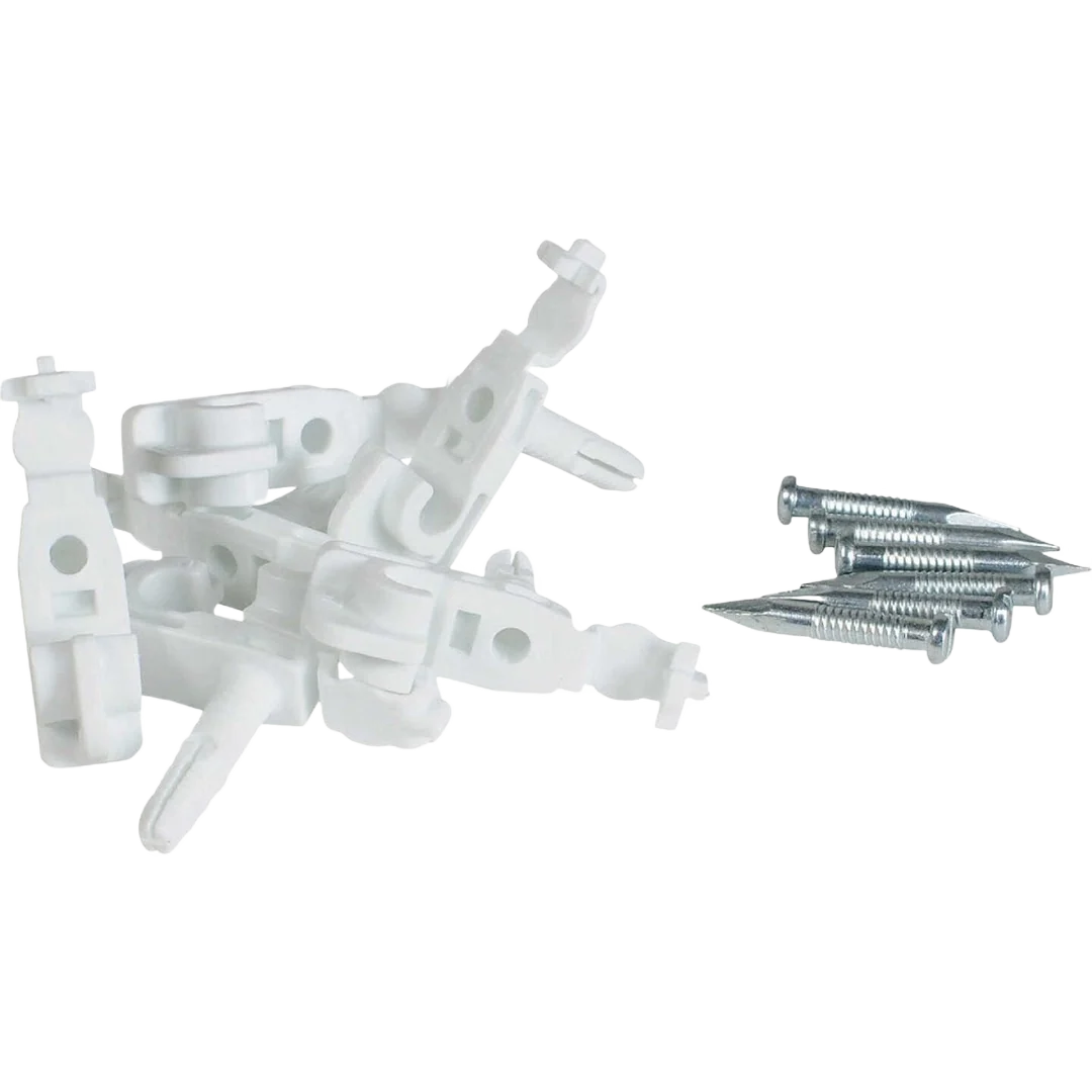 Versatile Rubbermaid White Direct Mount Back Clips 6-Pack High-Grade
