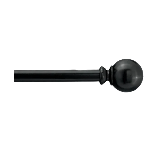 Stylish Spring Window Fashions Black Ball 28-48 in. Rod Classic