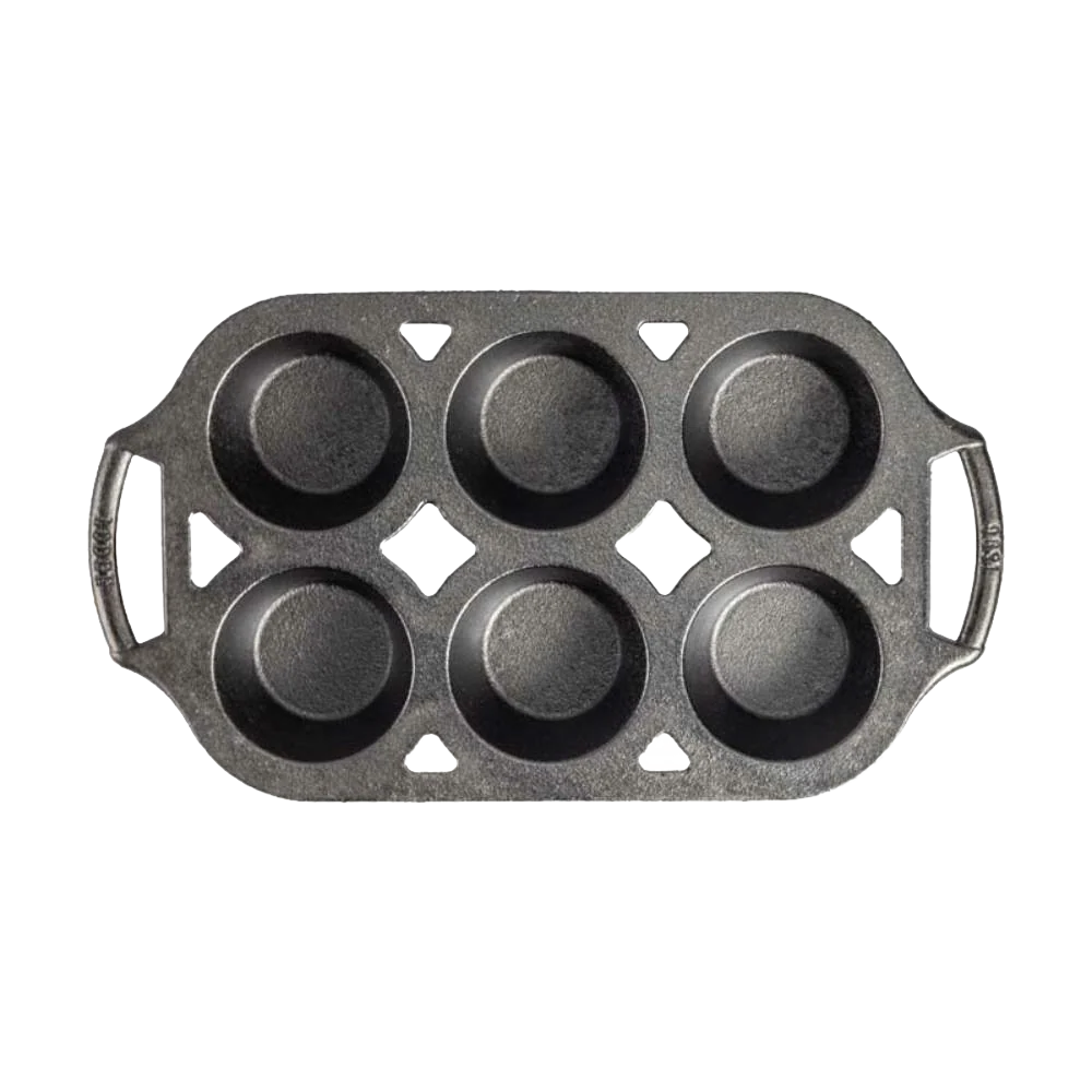 Smart Lodge Cast Iron Muffin Pan – 6 Cups Expertly Made