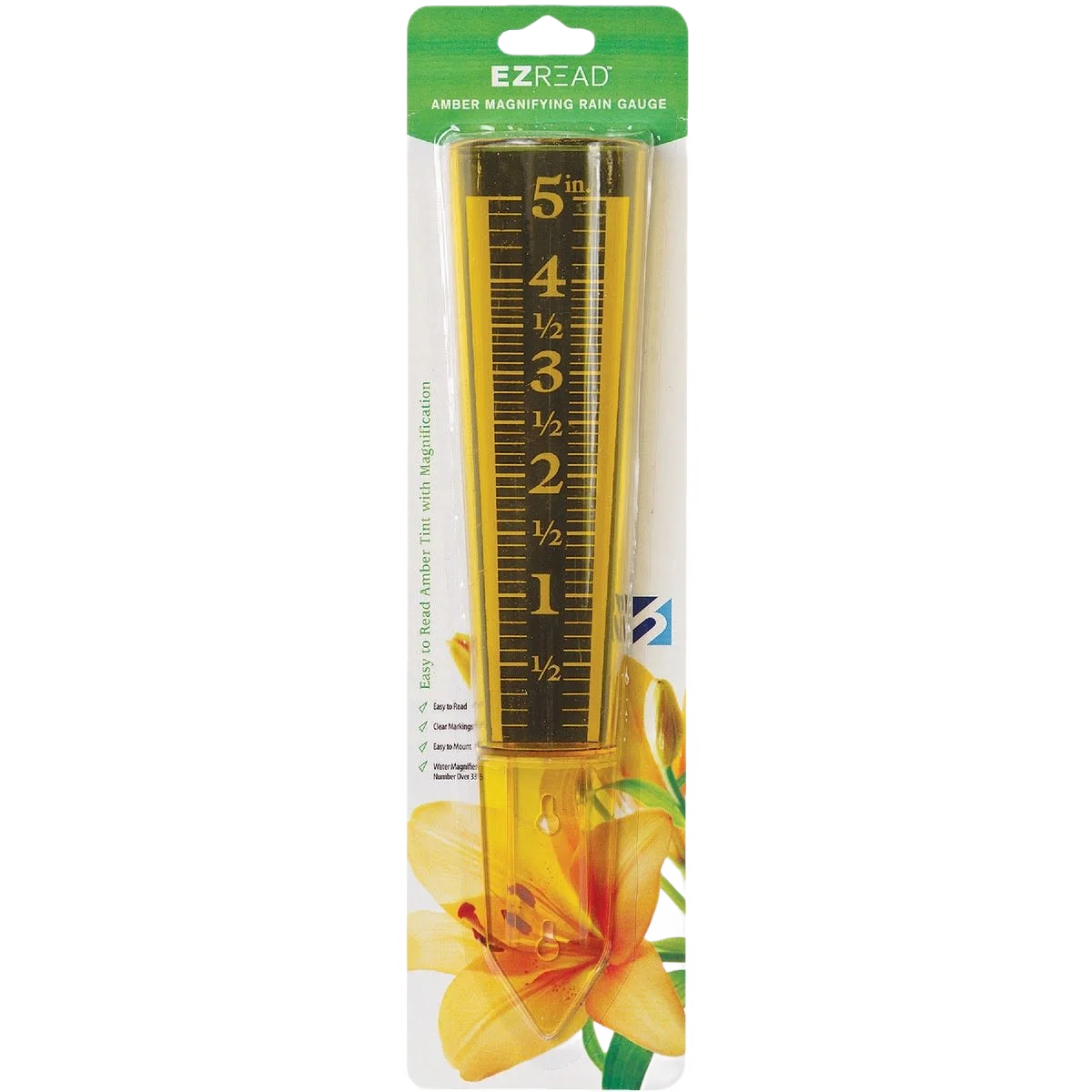 Top-Quality Taylor EZRead Plastic Amber Sprinkler Rain Gauge 5 in. Natural