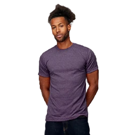 Breathable Tultex Unisex Poly-Rich Heather Purple Short Sleeve Shirt Large Soft