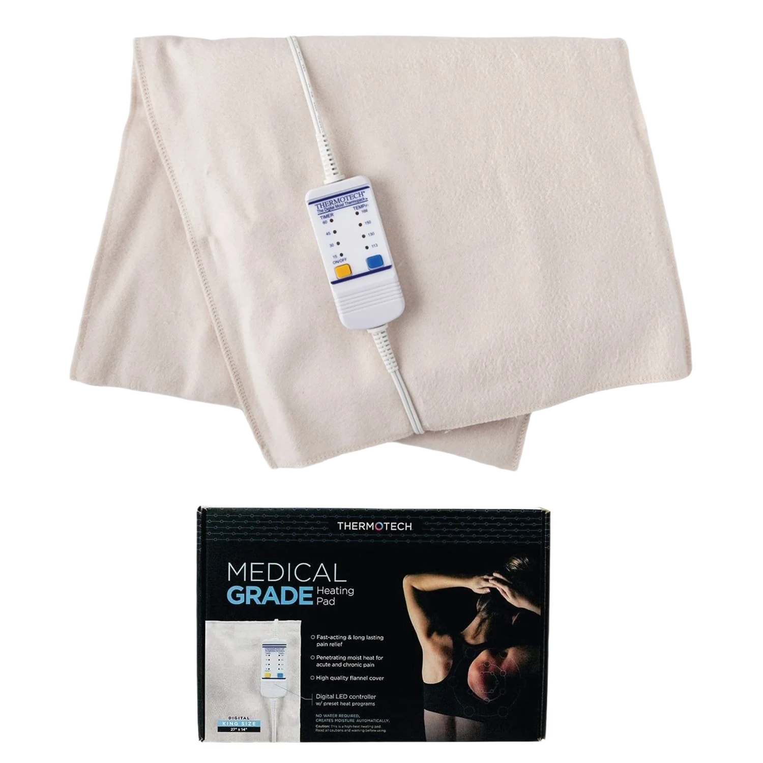 Fast Pain Management Technologies Thermotech Digital Medical Grade Heating Pad Trusted