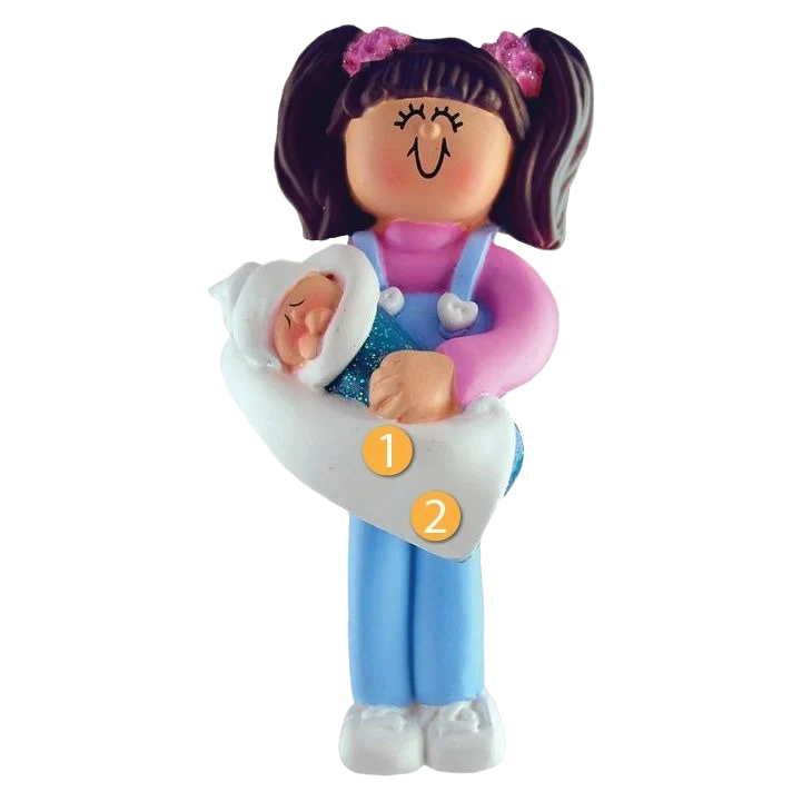 Professional Ornament Central Personalized Brunette Big Sister Ornament Prestigious
