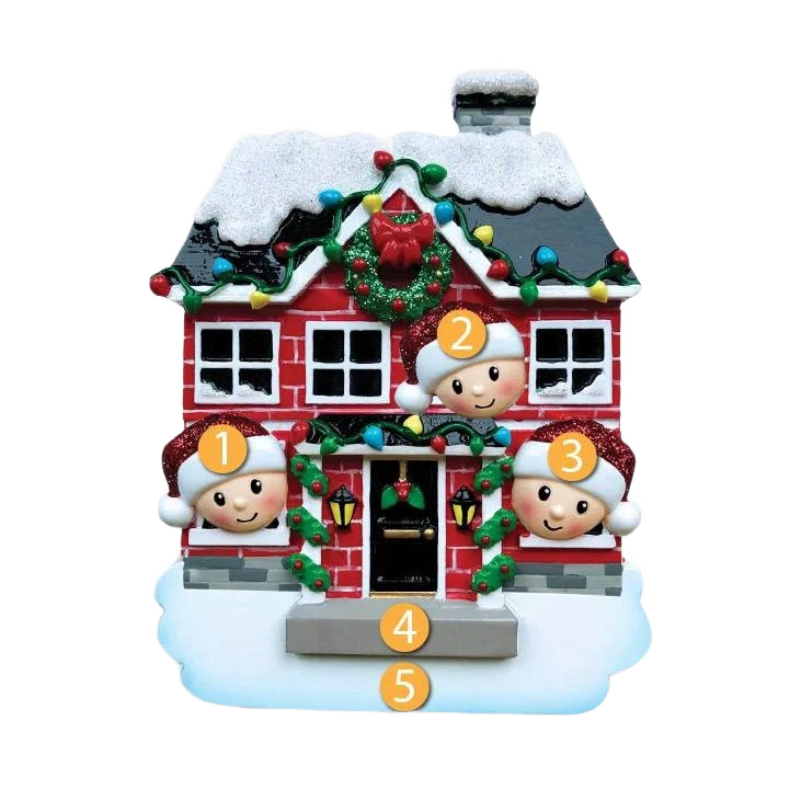 Functional PolarX Personalized New House Family of 3 Ornament Original