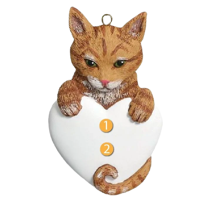 Fashionable Rudolph Me Personalized Orange Tabby Cat Ornament Advanced