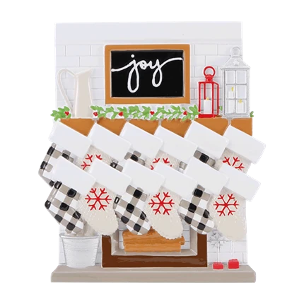Official PolarX Personalized Family of 12 Fireplace Mantle Ornament Trusted
