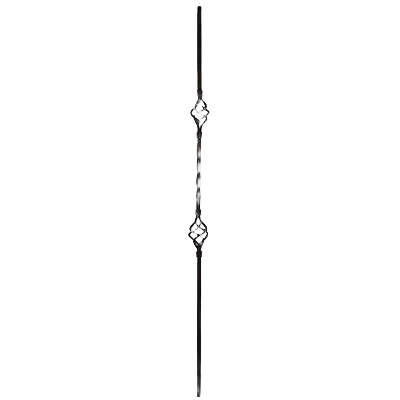 User-Friendly Stairtrends Iron 1 2 in. x 44 in. Two Basket Tubular Baluster Satin Black Fast