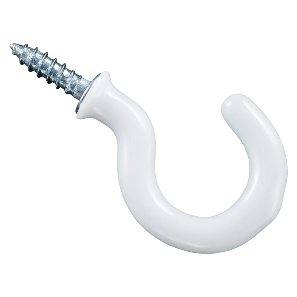 Eco-Friendly National Hardware 1 White Vinyl Cup Hook 30 Count Natural