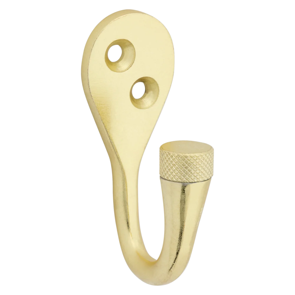 Expertly Made National Hardware Powell 2-5 8 Brushed Gold Knurled Hook 2-Pack Fashionable