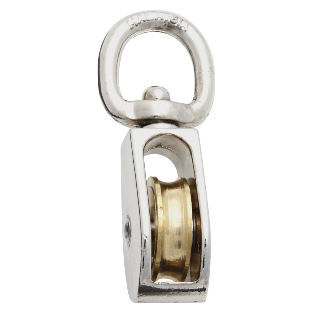 Original National Hardware 1 O.D. Single Swivel Eye No-Rust Rope Pulley Traditional