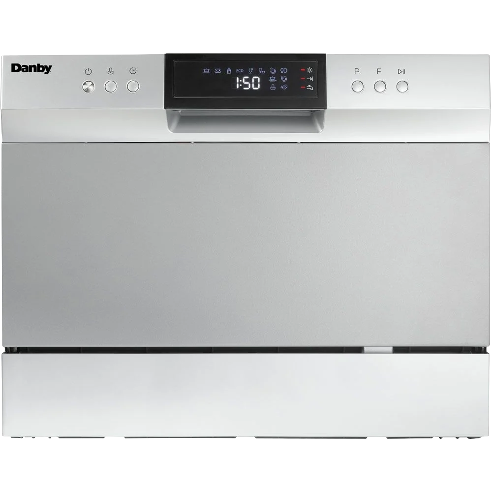 Safe Countertop Dishwasher 6 Place Setting 8 Wash Cycles SS Interior Comfortable