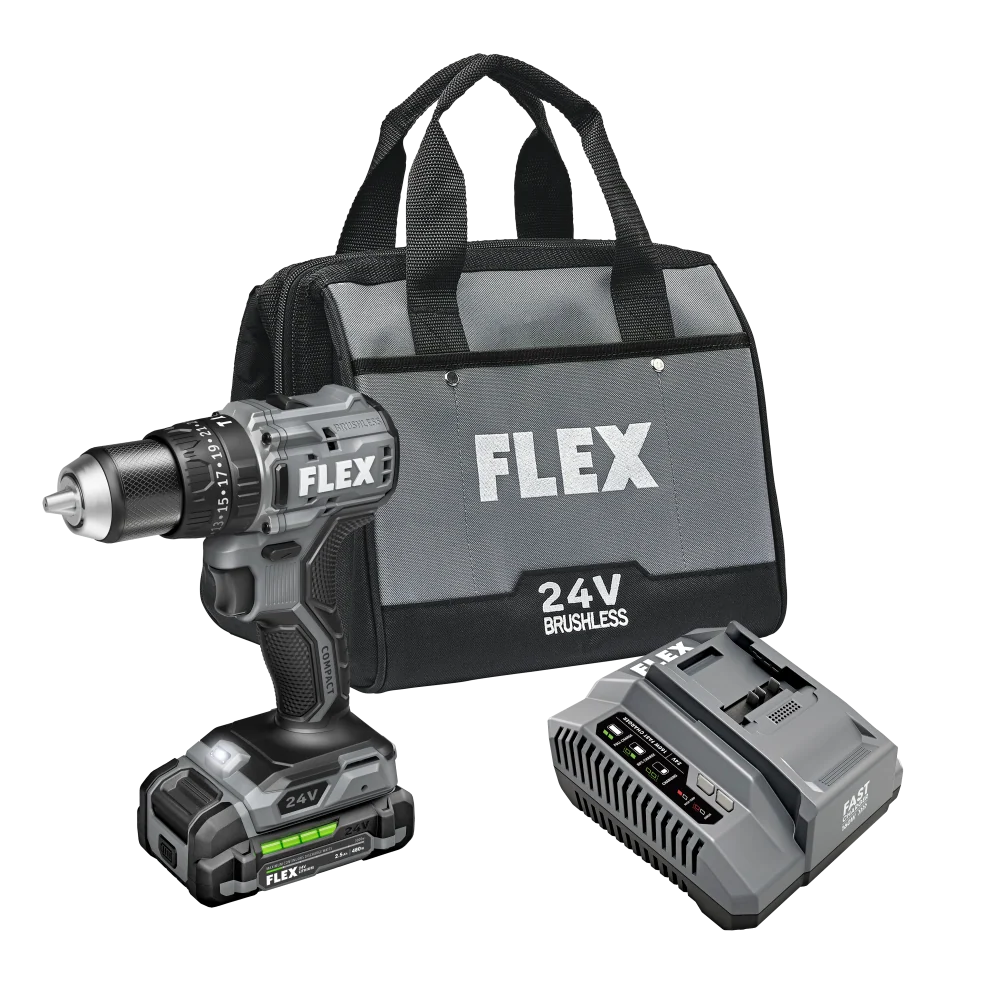High-Grade FLEX ½ 2-Speed Compact Hammer Drill Kit Authentic
