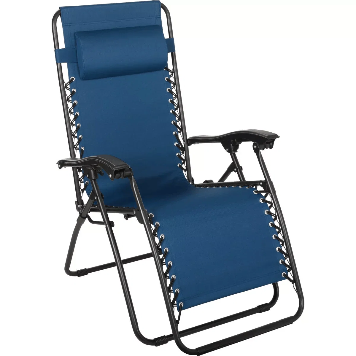 Top-Quality Outdoor Expressions Zero Gravity Relaxer Blue Convertible Lounge Chair Powerful