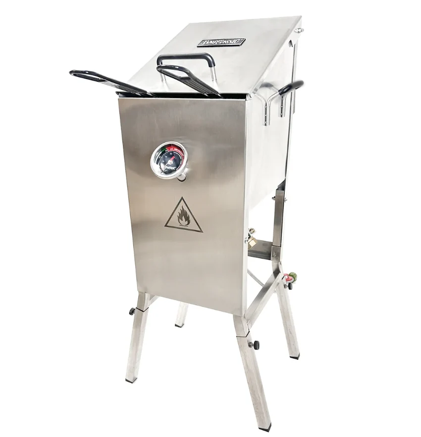Versatile Bayou Classic Stainless Steel Outdoor Fryer with Stand 4 Gallon Modern