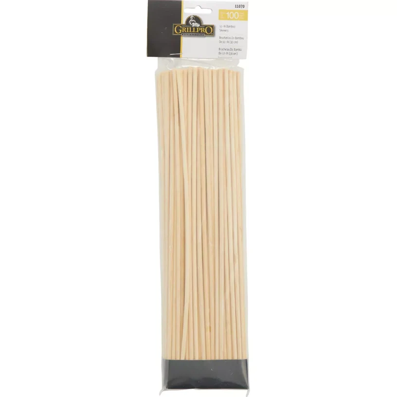 High-Grade GrillPro 12 Bamboo Skewer 100pk Pure