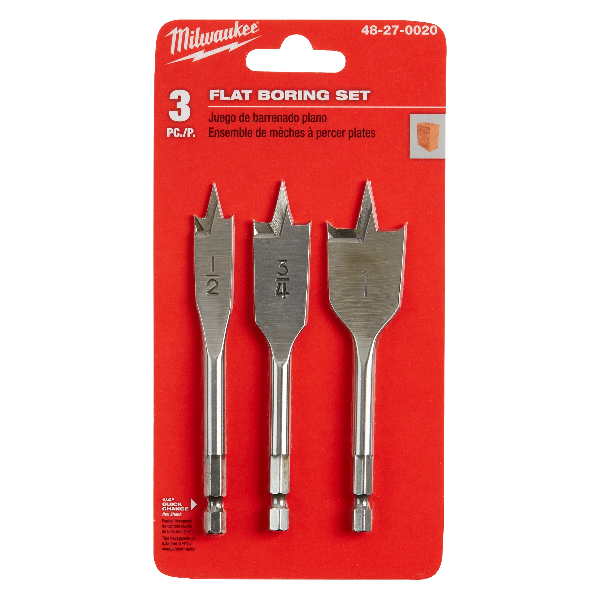 Modern Milwaukee 3PC Stubby Flat Boring Set Contemporary