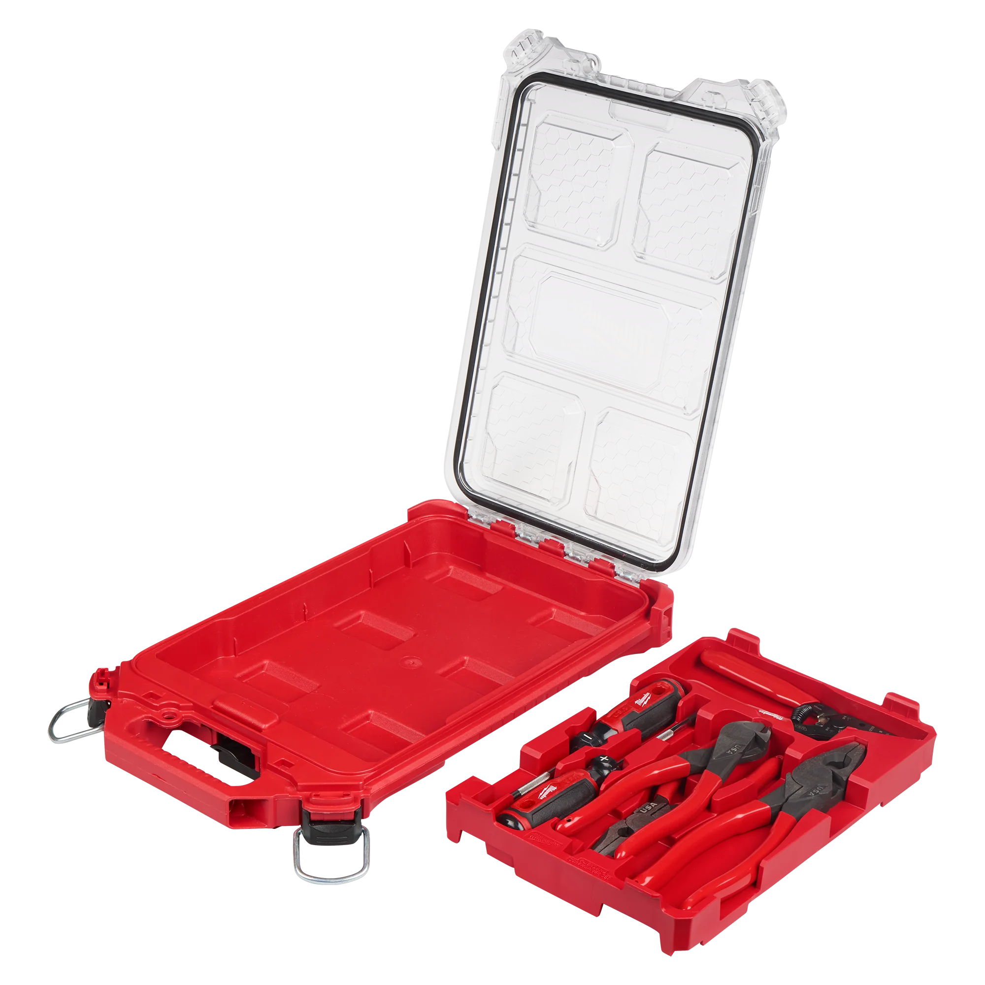 Trendy Milwaukee 6 PC. Dipped Grip Pliers Wire Stripper Cushion Grip Screwdrivers Set USA w PACKOUT™ Low-Profile Compact Organizer Minimalist