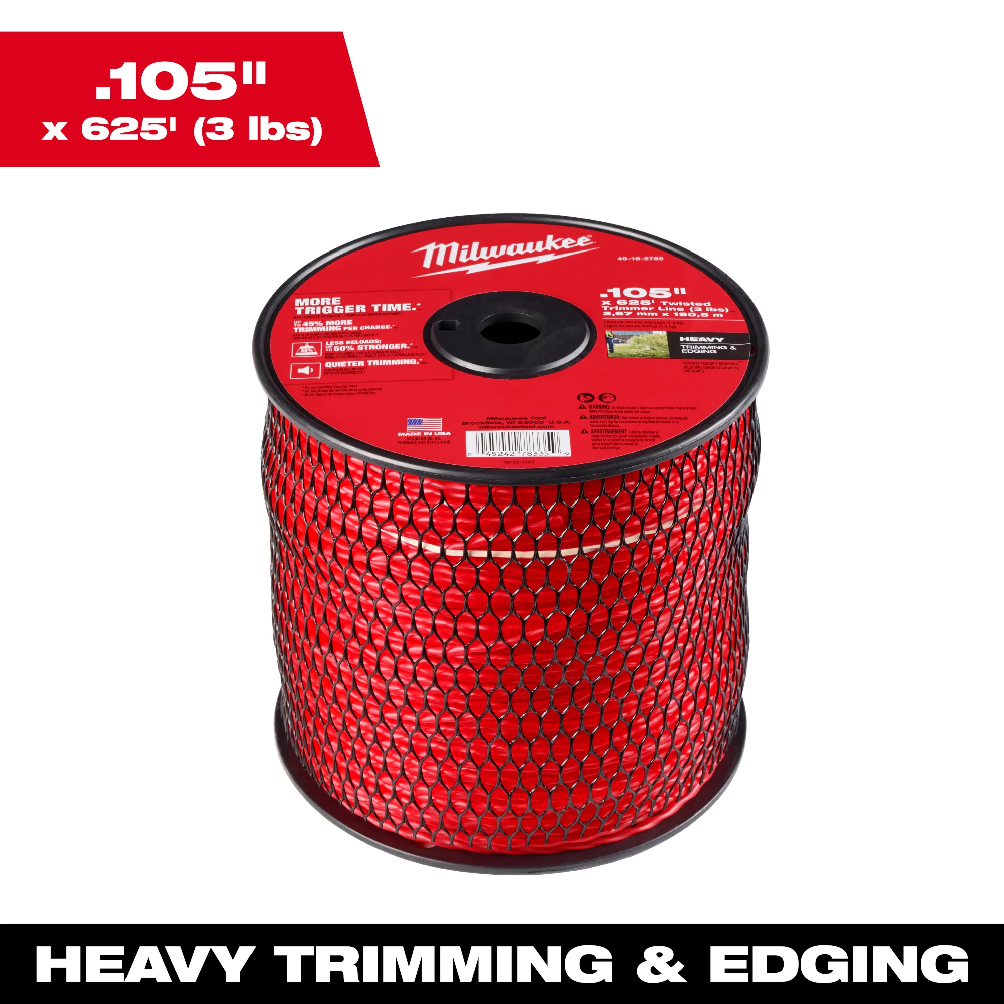Efficient Milwaukee .105 x 625 3 lbs. Twisted Trimmer Line Natural