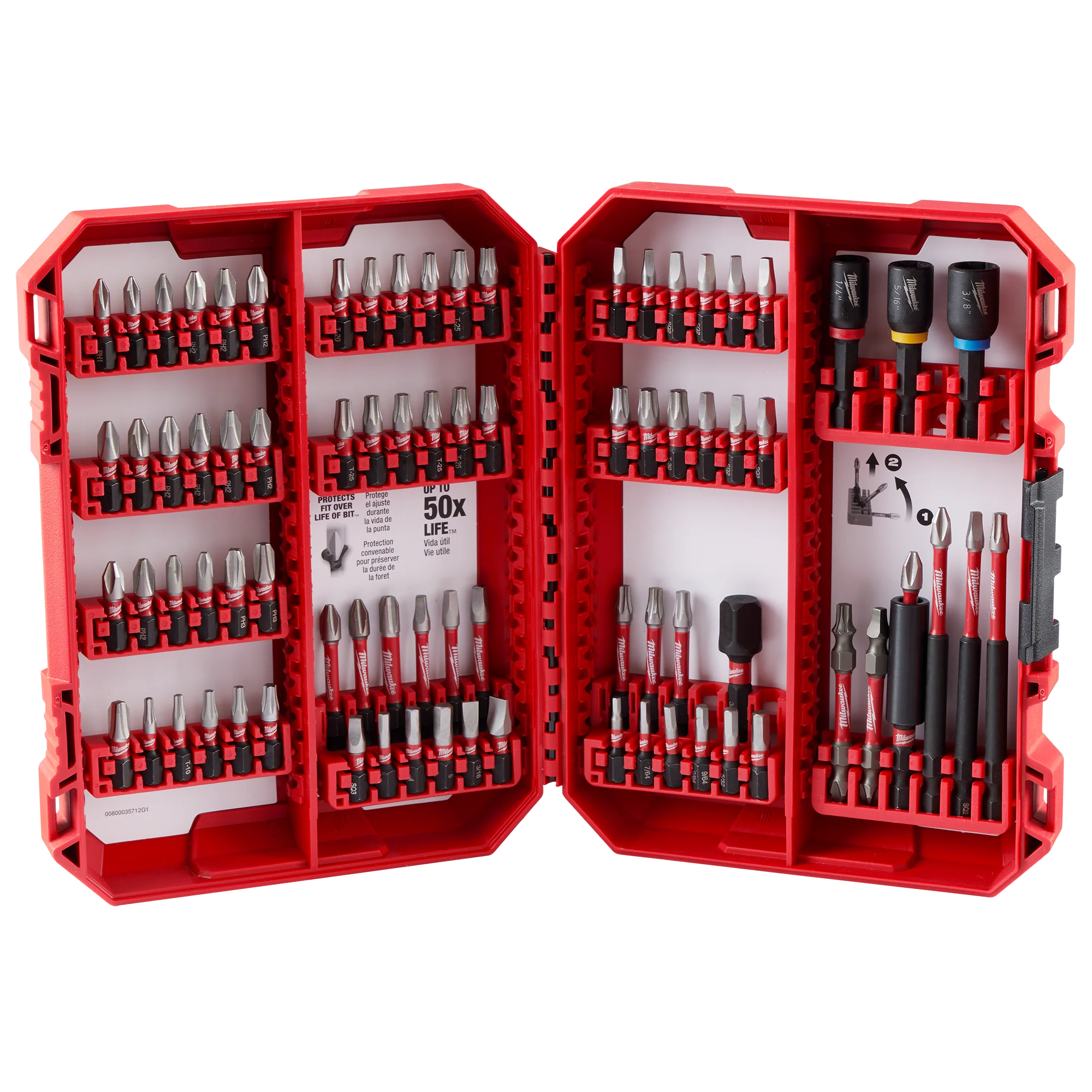 Smooth Milwaukee 80PC SHOCKWAVE™ Impact Duty Driver Bit Set Reusable