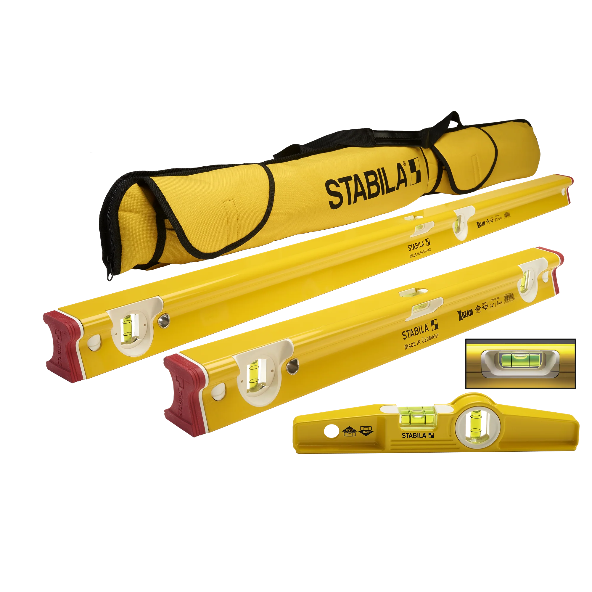 Innovative Stabila Type 196 R Beam 3-Pc Level Set w Carrying Case Exclusive